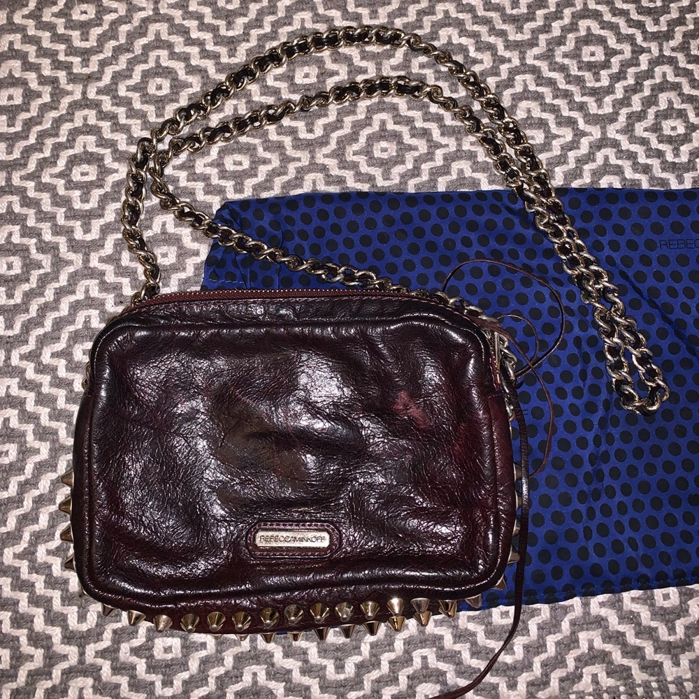 Rebecca Minkoff Flirty Maroon Spike Crossbody Bag